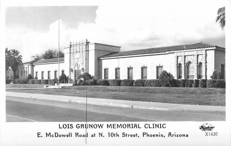 Postcard RPPC Arizona Phoenix Grunow Memorial Clinic Frasher Lollesgard 23-2889