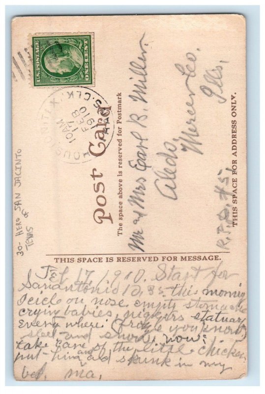 1910 General Sam Houston Studio Portrait Hero Of San Jacinto Texas Postcard