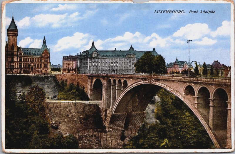 Luxembourg Pont Adolphe Vintage Postcard C123