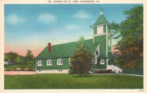 Canadensis Pennsylvania, Church of St. Anne, Roman Catholic, Vintage Postcard