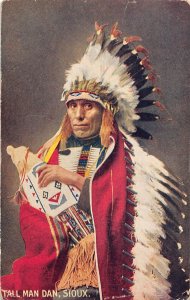 J73/ Native American Indian Postcard c1910 Tall Man Dan Sioux 250