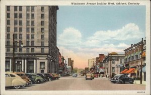 Ashland KY Winchester Ave Linen Postcard