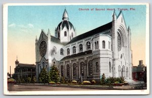 Tampa Florida~Church Of The Sacred Heart Street View~PM 1921~Vintage Postcard