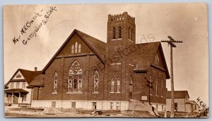 K46/ Gettysburg South Dakota Postcard RPPC c1910 New M.E. Church 323