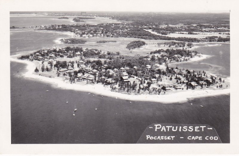 Massachusetts Cape Cod Aerial View Pocasset Patuisset 1950 Real Photo