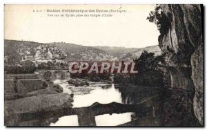 Old Postcard Prehistoric Station Eyzies View Eyzies taking d & # 39enfer gorge