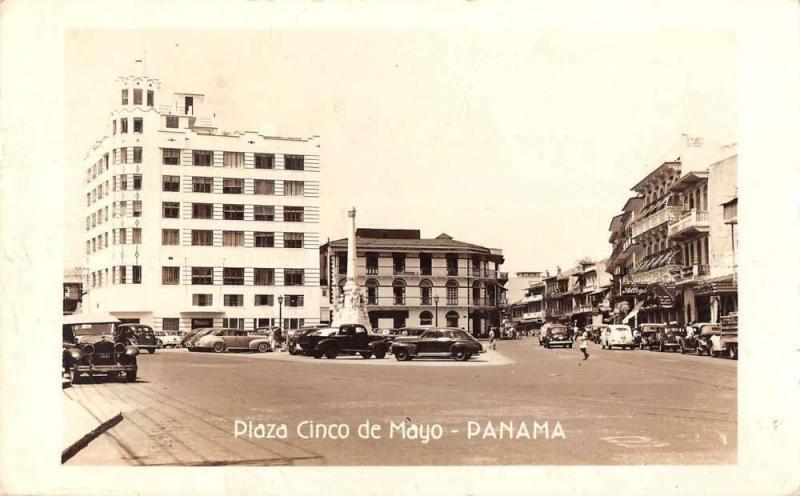 Panama City Panama birds eye view Plaza Cinco de Mayo real photo pc Y11942