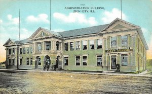LP08 Zion City Illinois  Postcard Administration Building Post Office