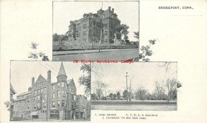CT, Bridgeport, Connecticut, High School, YMCA Bldg, Sea Side Park Entrance, PMC