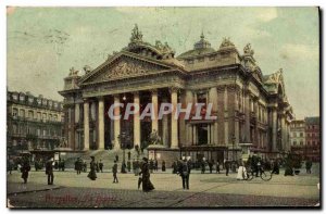 Old Postcard Brussels Stock Exchange
