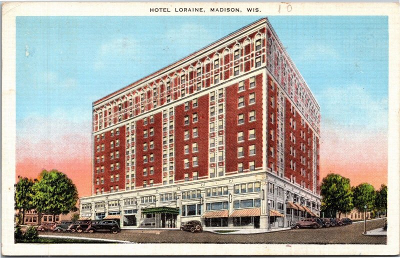 Postcard WI Madison Hotel Loraine  Schroeder Hotels