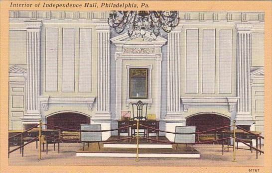 Pennsylvania Philadelphia Interior Of Indepndence Hall