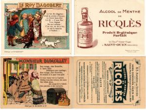 PUBLICITÉS ADVERTISING 14 TRADE CARDS RIOLES ALCOHOL DRINKS