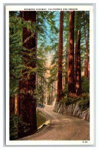 View on Redwood Highway California CA UNP WB Postcard Y9