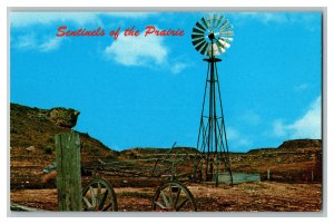 Sentinels Of The Prairie The Windmill Vintage Standard View Postcard