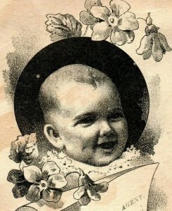 Lot of 4 1870's Dr. White's Cough Drops Quack Medicine Adorable Babies P173