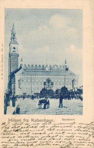 Denmark Copenhagen Hilsen fra København Raadhuset  Vintage Postcard 07.95
