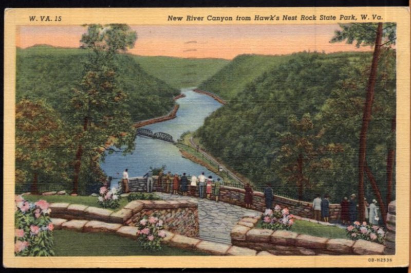 West Virginia New River Canyon from Hawk's Nest Rock State Park - pm1948 - LINEN