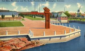 DE - Wilmington. Christina Park, Carl Miles Monument and The Rocks