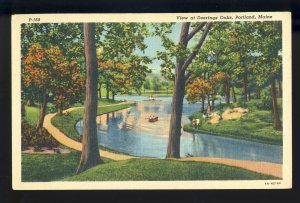 Portland, Maine/ME Postcard, Rowbaot In Stream, Deering Oaks Park