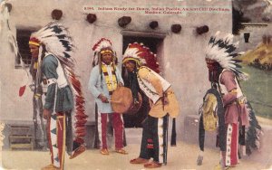 Taos Indian Pueblo Dancers, Manitou, Colorado Native Americana 1910s Postcard