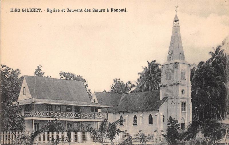 B86527 gilbert island eglise et convent des sceurs a nonouti kiribati oceania