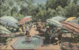 San Diego CA Caf‚ Dey Rey Moro Balboa Park - Linen Postcard