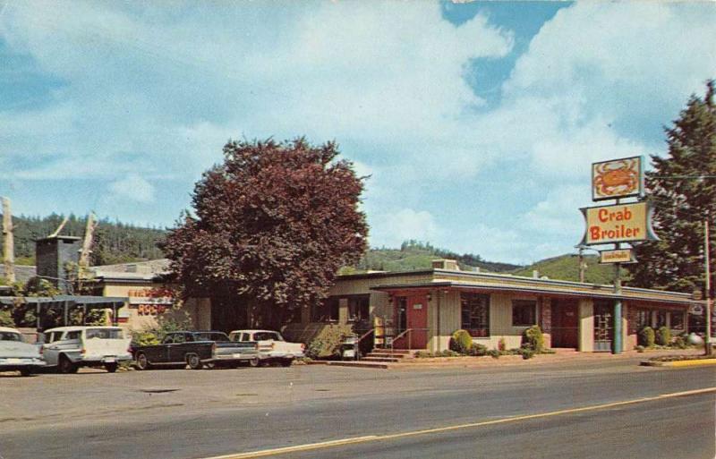 Seaside Oregon Crab Broiler Restaurant Street View Vintage Postcard K57459