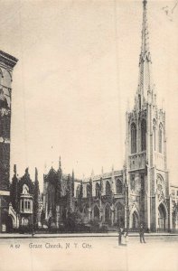 NEW YORK CITY~GRACE CHURCH~1900s ROTOGRAPH PHOTO POSTCARD