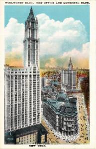 CPA AK Woolworth Building Post Office Municipal Bldg NEW YORK CITY USA (790013)