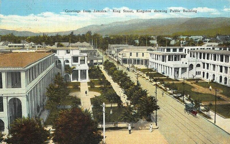 Jamaica King Street Showing Public Building Postcard