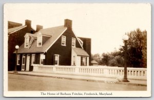 Frederick MD RPPC Barbara Fritchie Home Real Photo Postcard V26