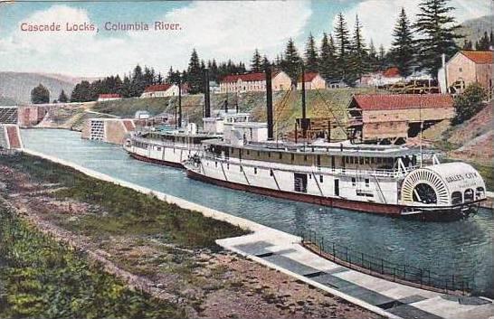 Oregon Columbia River Steamers In Cascade Locks