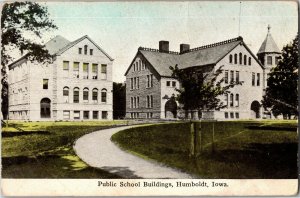 View of Public School Buildings, Humboldt IA Vintage Postcard B67