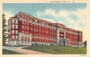 TROY, New York NY   TROY HOSPITAL  Rensselaer County  c1940's Linen Postcard