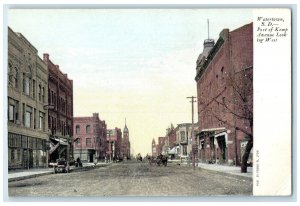 c1910 Part Kemp Avenue Looking West Watertown South Dakota SD Vintage Postcard