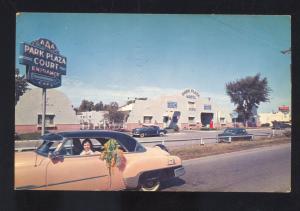 ST. LOUIS MISSOURI ROUTE 66 PARK PLAZA MOTEL 1950's CARS ADVERTISING POSCARD MO.