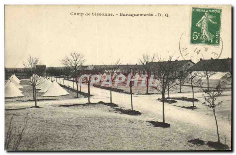 Postcard Old Barracks Army Camp of Sissonne