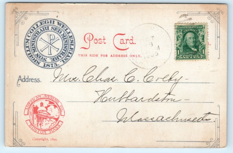 Massachusetts MA Wellesley College Antique Postcard