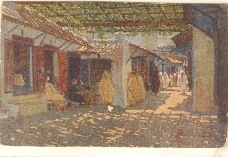 M. Mertuchi. An arab street. Calle de los Babucheros Fine painting nice Spani