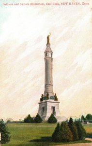 Vintage Postcard 1910's Soldiers and Sailors Monument East Rock New Haven Conn.