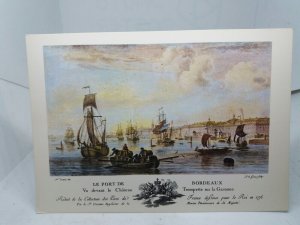 Le Port de Bordeaux France 1776 Vintage Art Painting Postcard