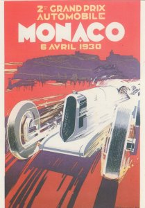 Monaco Grand Prix 1930 Car Race Grand Prix Poster Postcard