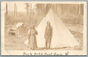 NATIVE AMERICAN FAMILY VINTAGE REAL PHOTO POSTCARD RPPC