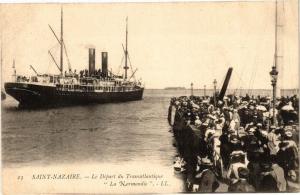 CPA St-NAZAIRE - Le Départ du Transatlantique La Normandie (242789)