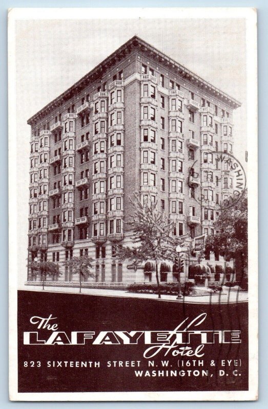 Washington DC Postcard The Lafayette Building Exterior View 1960 Vintage Antique