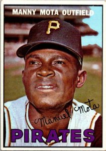 1967 Topps Baseball Card Manny Mota Pittsburgh Pirates sk1906