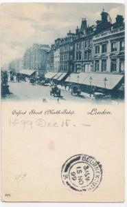 London; Oxford St, North Side PPC 1900 Kilburn Duplex PMK Intermediate Size Card