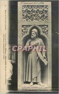 Postcard Museum of Ancient Sculpture Comparee Cathedral of Reims Figure Bas R...