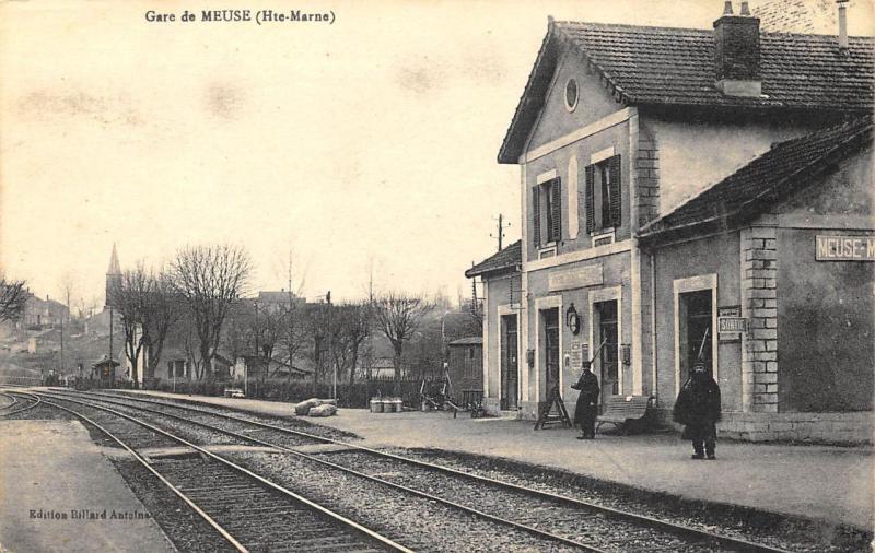 Gare de Meuse Hte-Marne Railroad Station Train Depot France Postcard